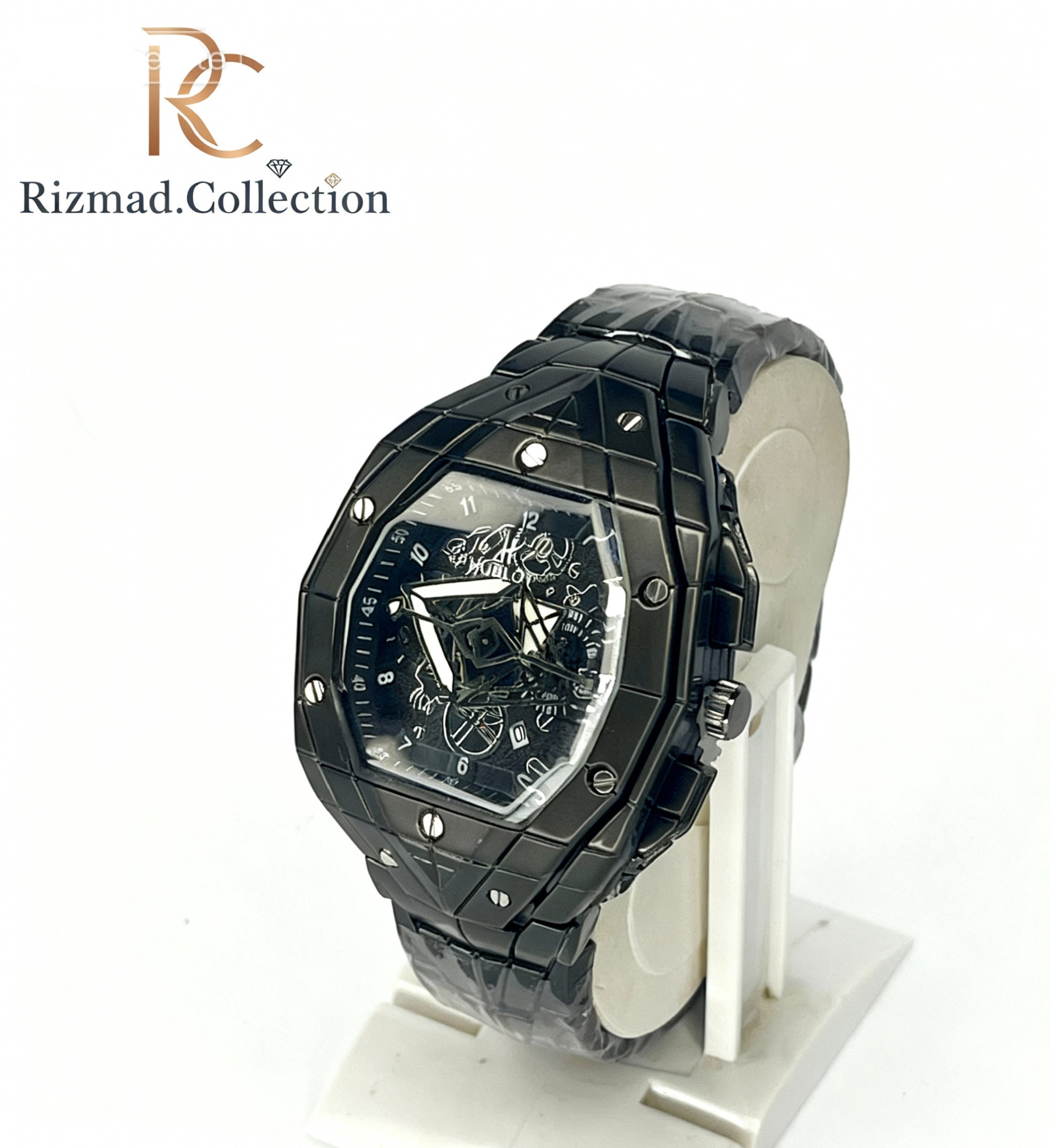 Hublot Style Luxury Black Men’s Watch – Bold & Premium Design | Free Box & Packaging