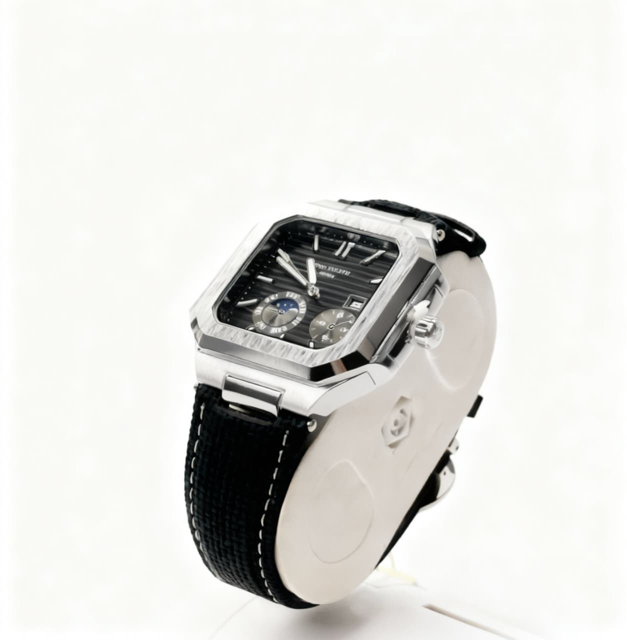 Luxury Automatic Men’s Watch – Square Dial, Leather Strap, Day Date | Free Box & Packaging