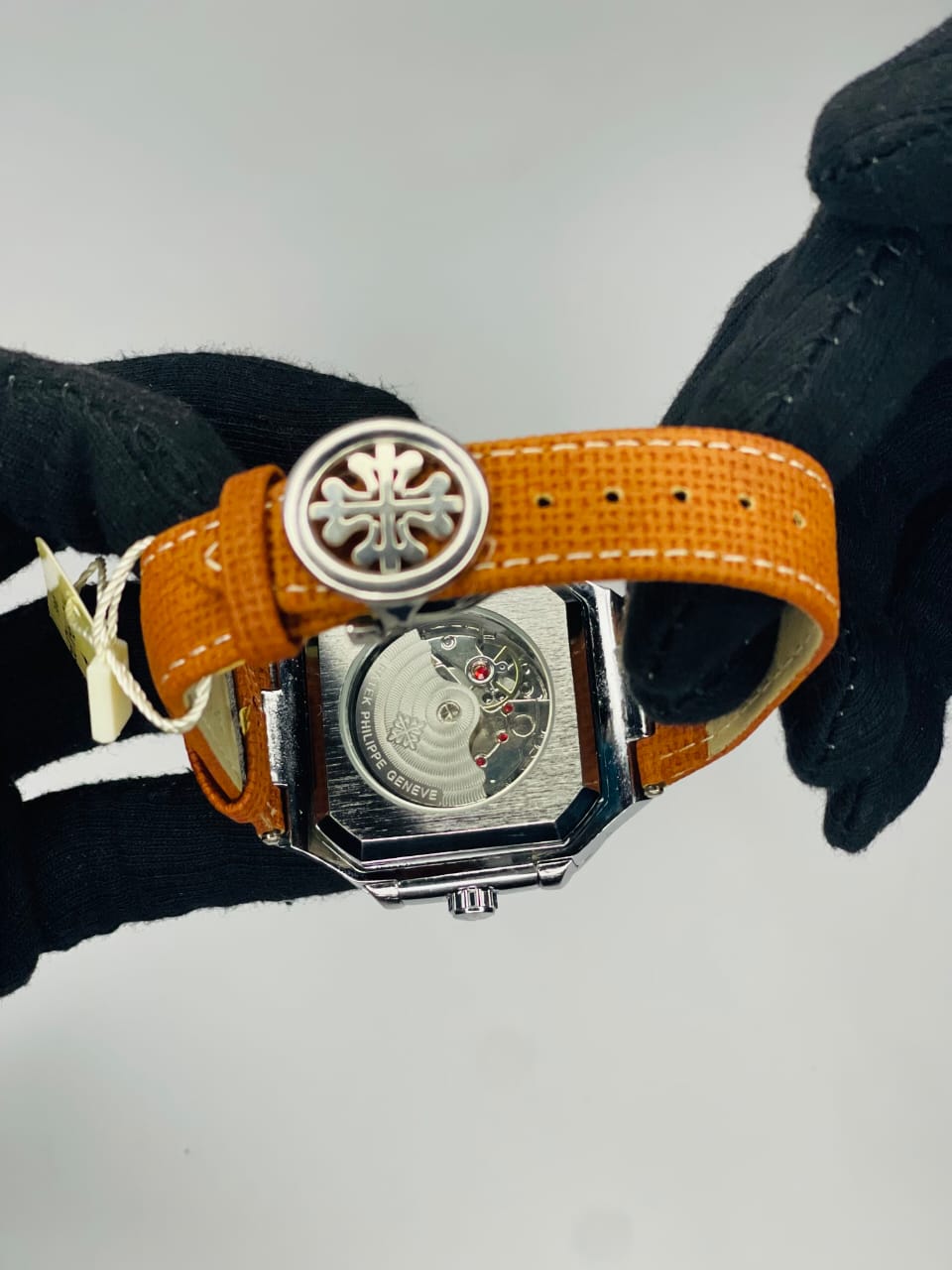 Luxury Automatic Men’s Watch – Square Dial, Leather Strap, Day Date | Free Box & Packaging